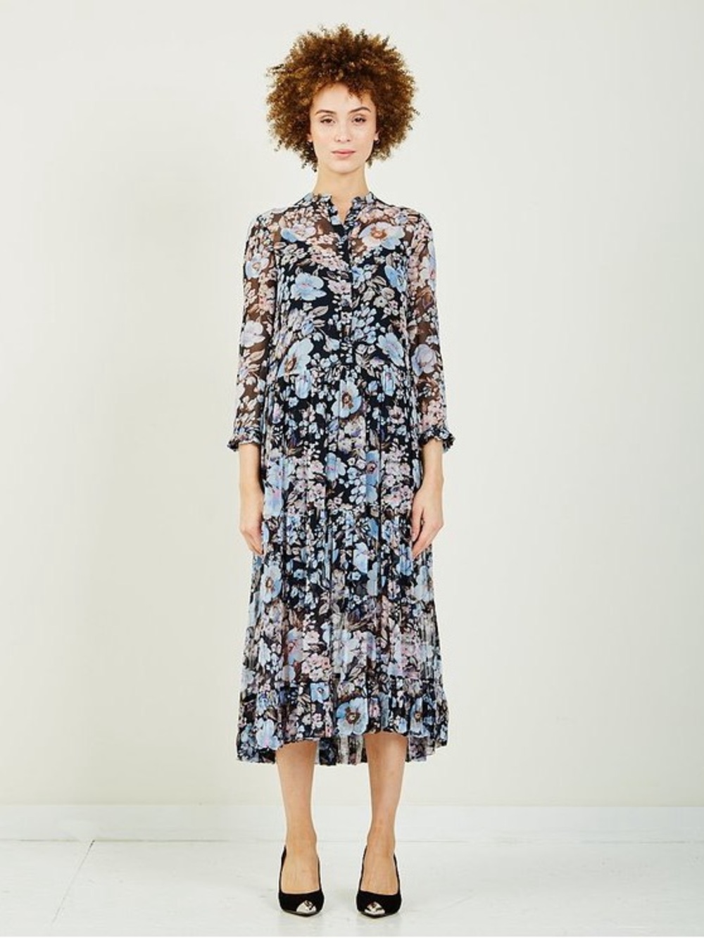 Baum und Pferdgarten Alexondria Floral Sheer Midi Dress US 10